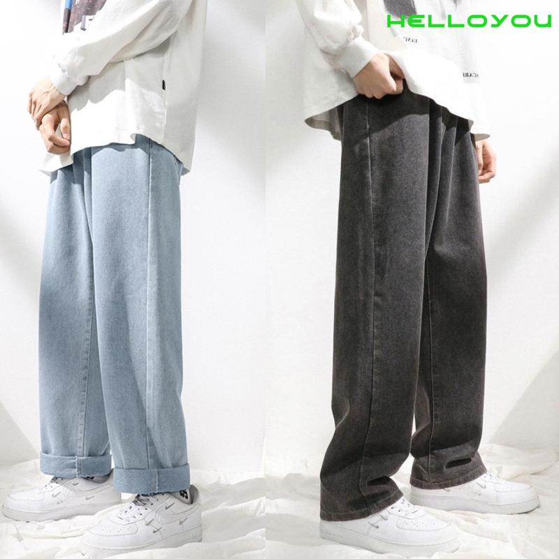 Quần bò jean ống rộng  màu xanh đen xám cực đẹp Menswear Pants Nam Ong Có Túi