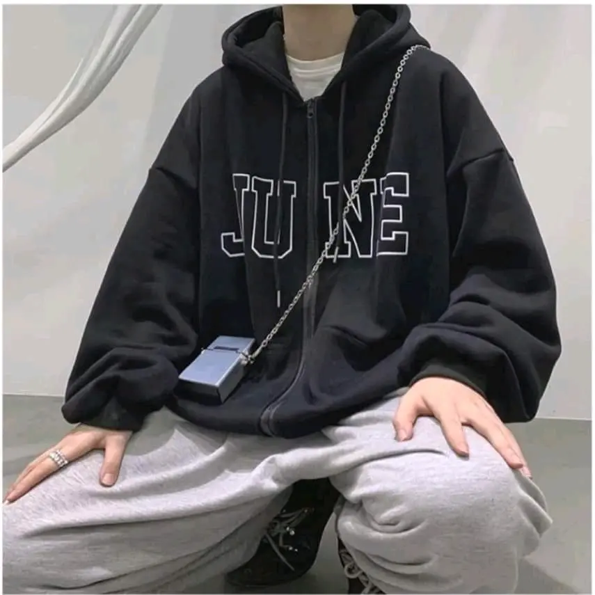 ÁO HOODIE KHOÁ JUME MẦU ĐEN MŨ 2 LỚP CHẤT NỈ COOTON DÀY CỘP  Menswear