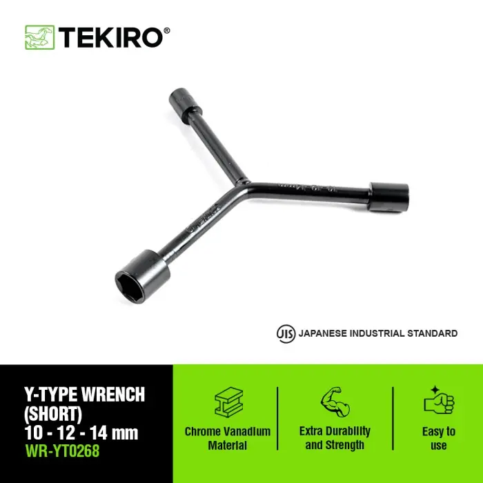 TEKIRO Y-Type Socket 10 - 12 - 14 Mm / Kunci Sok Y Pendek / Tools - Alat Perkakas 0
