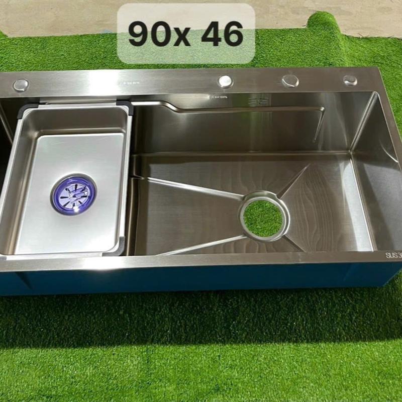 Chậu đúc kích thước 90x45 một hộc lớn inox 304 cao cấp