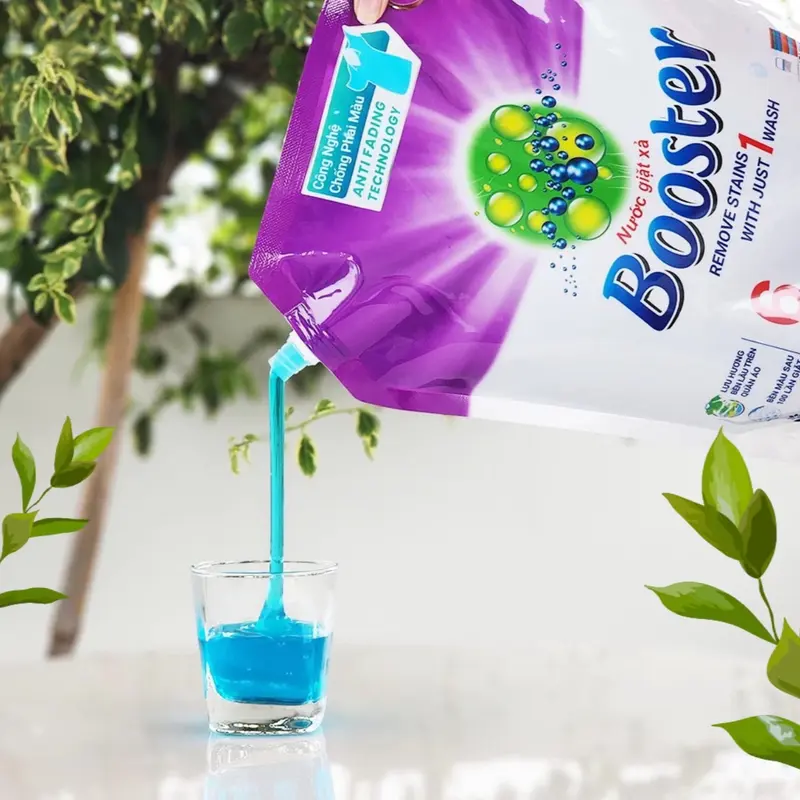 Combo 4 túi 1 Thùng Nước giặt xả Booster 2in1 , Làm Sạch hiệu quả , lưu hương , an toàn với da , không phai màu quần áo 5