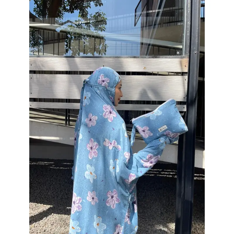 KIMYA ID Mukena Terusan Irish Bahan Rayon Viscose Plus Tas Traveling Bag  Muslim Panjang Katun Motif Dewasa Mukenah Cantik 2