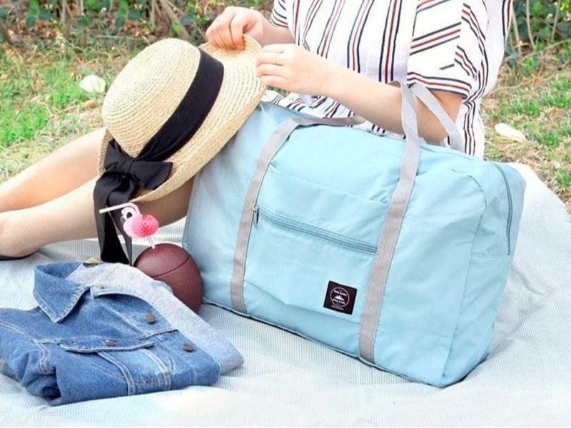 Product Introduction of Túi Đựng Du Lịch Gấp Gọn Dung Tích Lớn Có Tay Cầm Chất Liệu Lylon Mới Không Thấm Nước 4