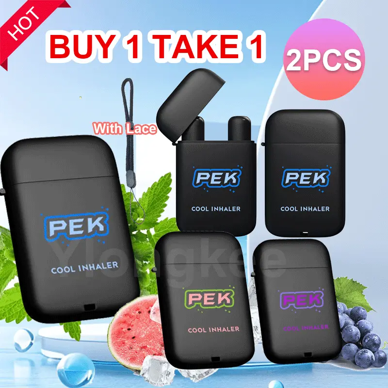 [BUY 1 TAKE 1] With Rope PEK Double-hole Refreshing Awakening Stick Nasal Inhaler Type Cool for Sleepy In Class Driving Nose Anti-Sleepy Artifact 6 flavor 2Pcs/Set