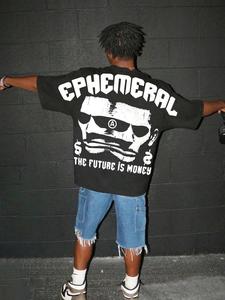 Men's Letter Print Round Neck Tee, Loose Street Fashion Casual Short Sleeve T-shirt for Daily Wear, Men's Clothes for Summer