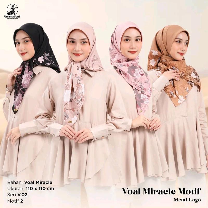 PAKET USAHA HIJAB SEGI EMPAT UMAMA MOTIF 100 RIBU 6 PCS Logo Metal Voal Square Gold Muslim Kerudung Mewah Lembut Nyaman Cantik 0