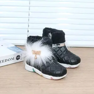 separu boot perempuan sepatu infor sepatu boot anak casual sepatu bulu dengan sol pelangi