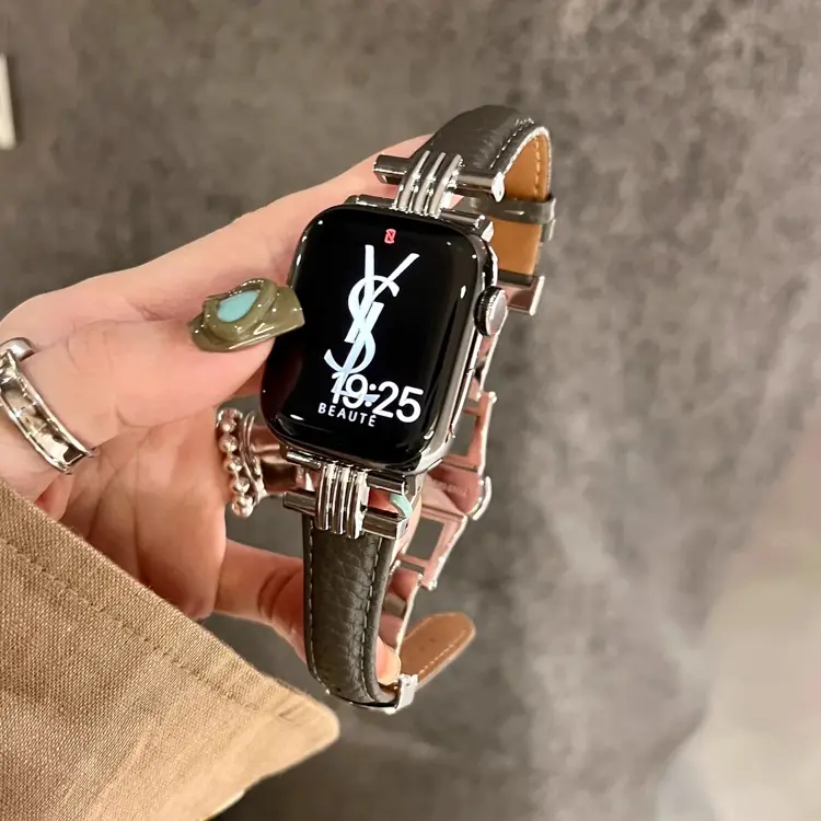 Tali Jam Tangan Kulit, Reka Bentuk Baharu, untuk IWatch Siri 10, 9, 8, 7, 6, 5, 4, Jalur untuk Jam Tangan Pintar Apple Watch, Serasi dengan 49mm, 45, 41, 44, 40, 38, 42, 46mm
