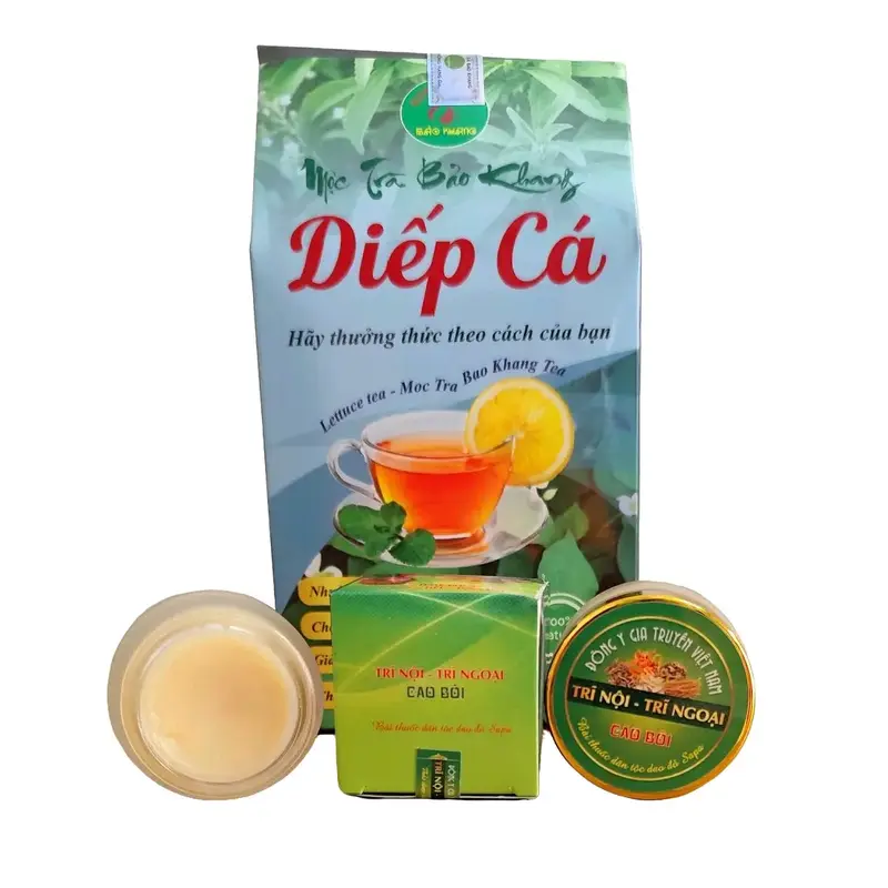 Combo Trà Diếp Cá + 1 Lọ Cao Bôi Trĩ Ngoài da Dân tộc Dao 0