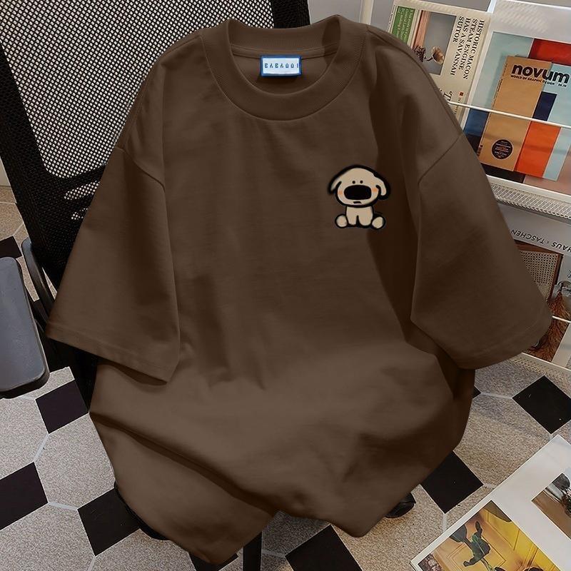 Product Introduction of 100% Cotton Puppy Cute Printed Short Sleeve T-Shirt Unisex Summer Loose Top boxy  shirt oversized  shirt  men 16