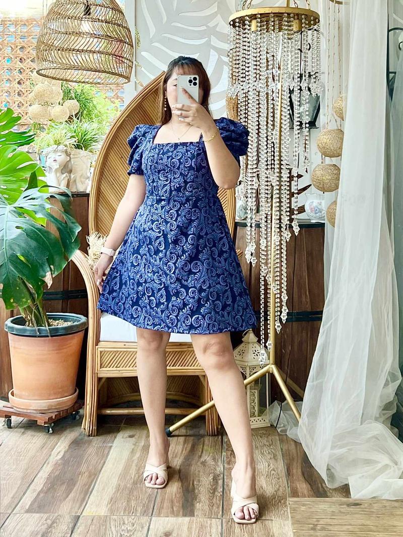 Product Introduction of ASCloset.Ph PLUS SIZE DRESS Right Side Pocket dress EMBOSSED SQUARENECK FAIRY DRESS NOT STRETCHABLE Fashionable DRESS VIRAL DRESS TRENDING DRESS TIKTOK VIRAL HAWIAN DRESS Casual Womenswear Lady Gowns Women Casual Wear Summer Comfort smocking back 1