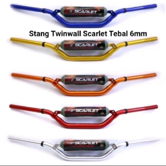 Gambar stang twinwall scarlet klx 150 crf 150 vixion cb tiger scorpio dtracker verza thunder scarlet premium series ketebalan 6mm scatlet original dari HR racingshop Kota Administrasi Jakarta Barat Tokopedia