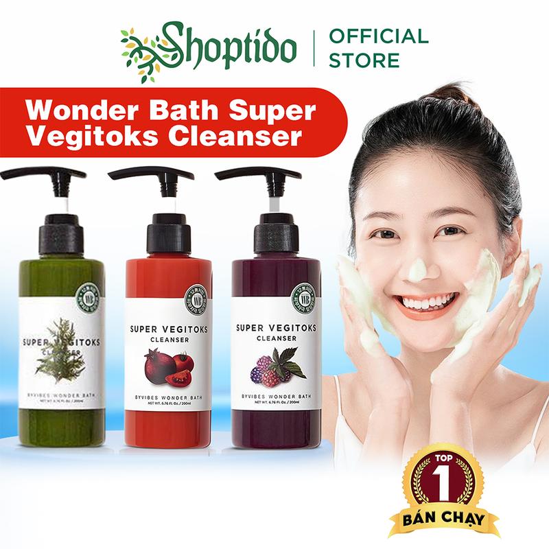 Sữa rửa mặt rau củ thải độc tẩy trang 3in1 dưỡng da Byvibes Wonder Bath Hàn Quốc 300 ml NPP Shoptido