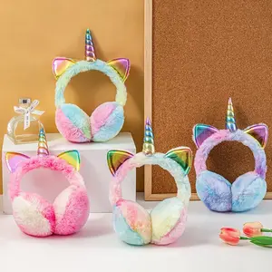 BB Earmuff Unicorn Rainbow  penutup telinga hangat unicorn, penutup telinga musim dingin untuk mencegah dingin, earmuff unicorn telinga bulu lembut Untuk Bayi Anak Dewasa