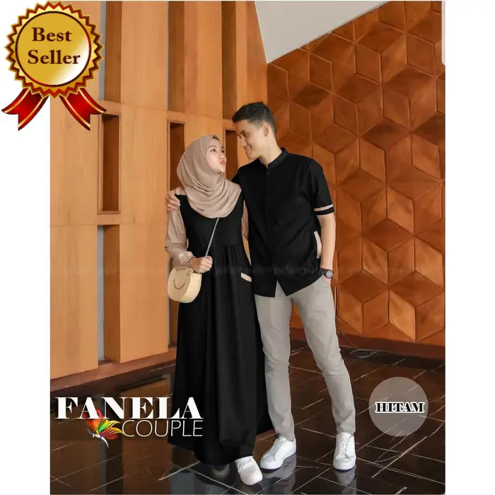 Couple FAREL terlaris // gamis couple lebaran 2025// couple farel pasangan gamis+kemeja/ baju lebaran 2025 3