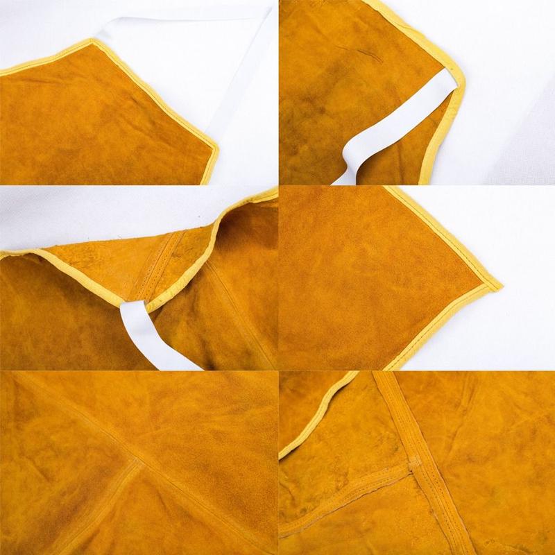 Product Introduction of Wear Resistance Thermal Insulation Cow Leather Welding Apron Safety Flame Resistant Anti Scalding Aprons Welder Protective Aprons Welder Protection 10