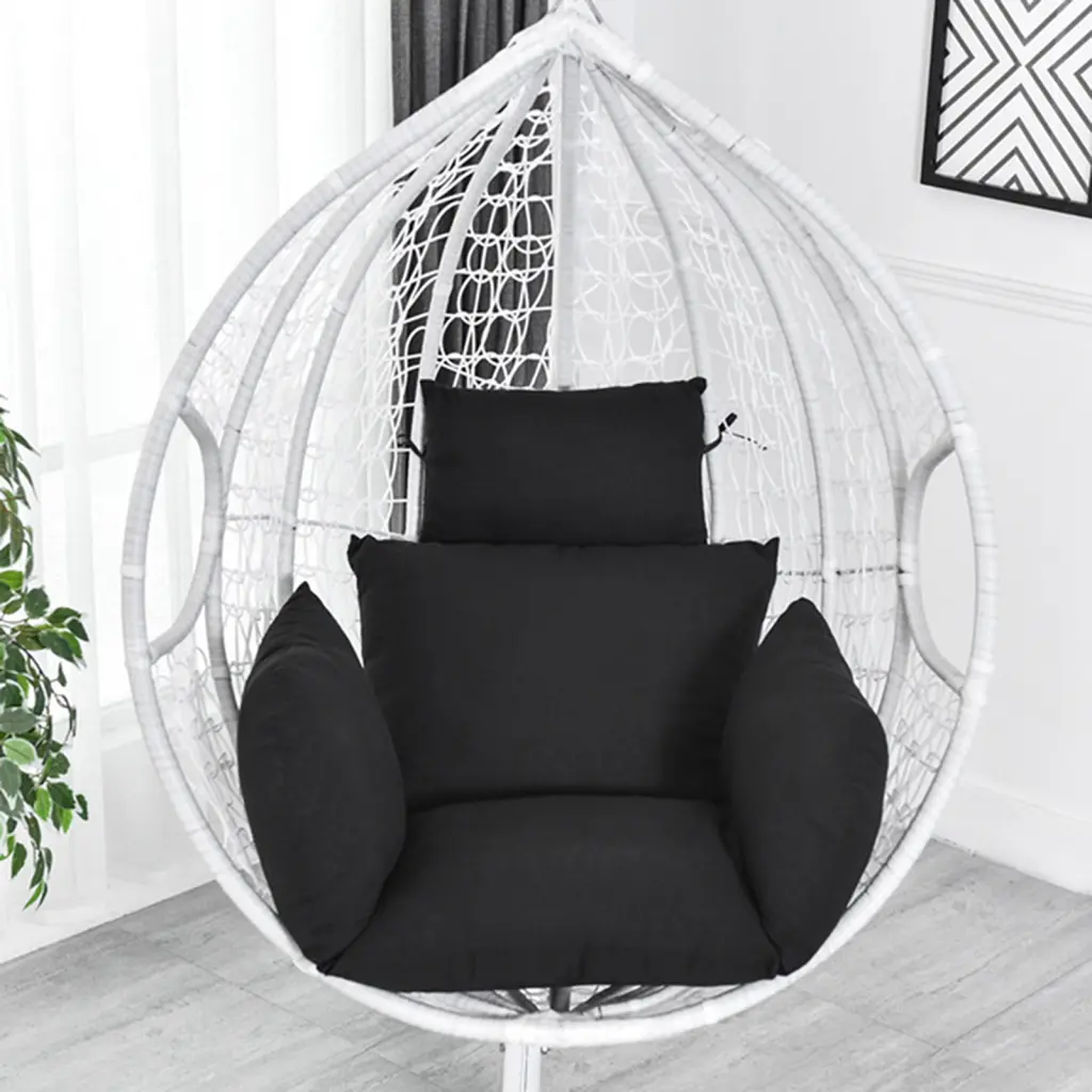 Nuiyadon- Egg Chair Cushion with Headrest One-piece Design Hanging Chair Cushion Comfortable Swing Chair Cushion with Headrest for Patio Garden Egg Chair Washable for Hanging