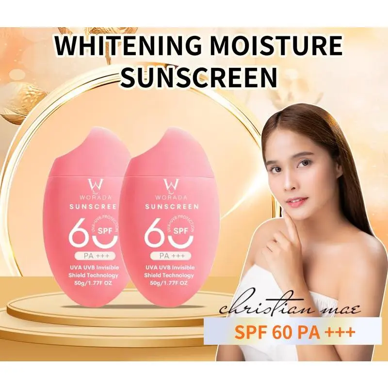 BUY 1 TAKE 1 WORADA  SPF60+++ Facial Sunscreen Sunblock Whitening Cream Comfort Skincare Long Lasting Face Body Skin 50ml All Skin Types SPF60 •3 IN 1 SUNSCREEN Sun Protection Moisturizer Make-Up Primer Skin Repair Hydrate Uv Daily  Hydrating Moisture