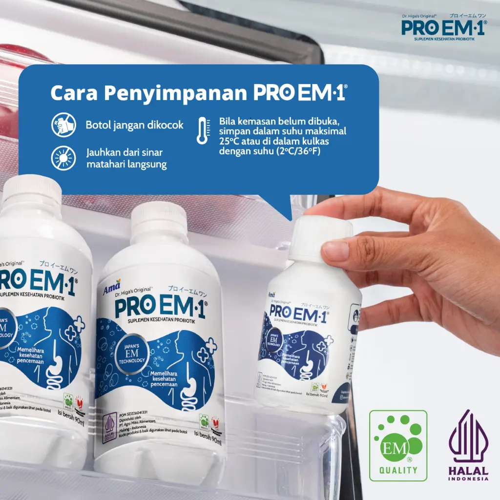 Suplemen Kesehatan Pro EM1 90ml Pro m1 SACET PROBIOTIK Cair Bakteri Baik Hidup Untuk Pencernaan