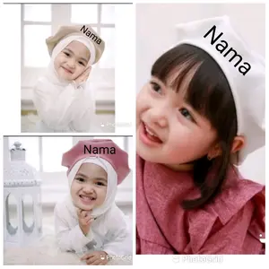 Topi Baret Anak Perempuan bisa pake bordir nama suka suka / Topi hijab gaya korea