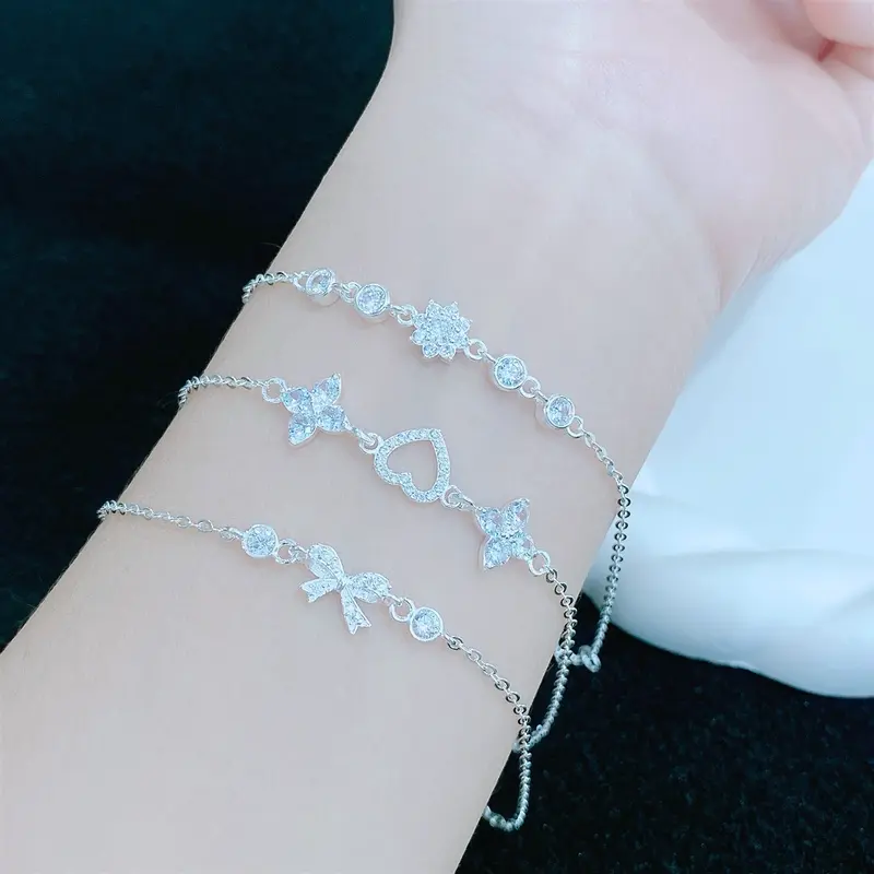 Lắc tay kiểu bạc ta họa tiết xinh xắn dáng nhỏ xinh LTJ459 Hoa Len 7
