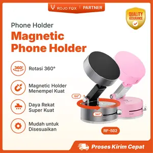 Rojo Fox Holder Hp Magnetik Universal Car Magnetic Mount Retractable Phone Holder 360° Rotation Adjustable DUDUKAN MAGNET HP PHONE HOLDER Cocok Untuk Berbagai