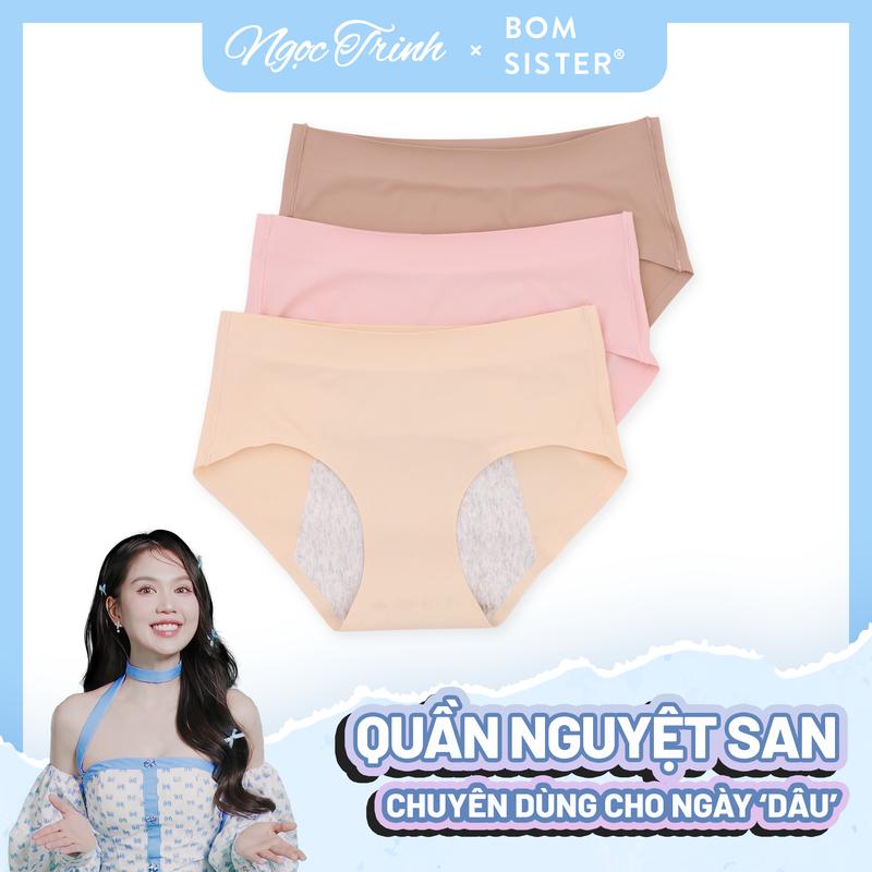 Quần lót nguyệt san su đúc không viền màu trơn đáy hai lớp Q25012