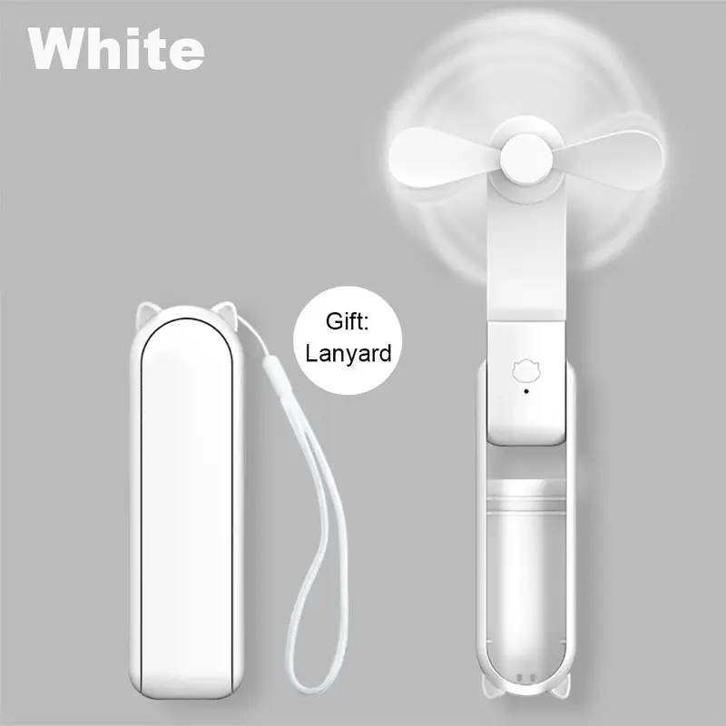 Portable Fan Super Mini Handheld Fan USB Rechargeable Fan Foldable Hand Held Small Pocket Fan with 2000mAh Power Bank 3 Gears 6