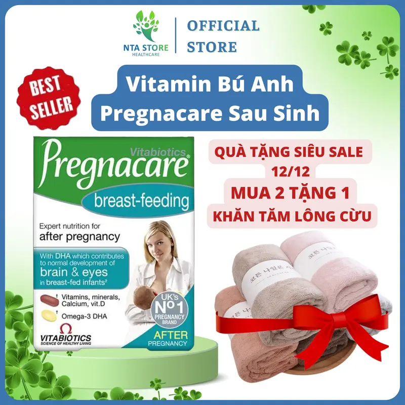 [MUA 1 TẶNG 1 KHĂN MẶT] Vitamin Tổng Hợp Pregnacare Breast Feeding Cho Mẹ Sau Sinh 84 viên - Vitamin Bú Anh - UK 1