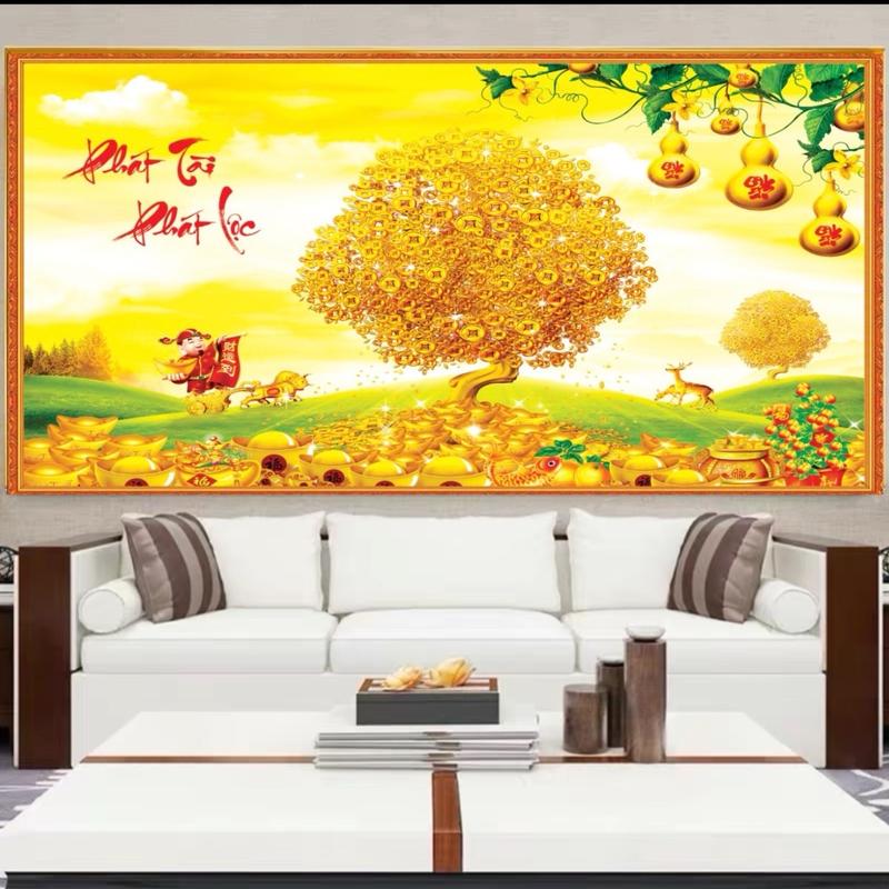  Tranh dán tường tài Lộc trang trí phòng khách Decor 
