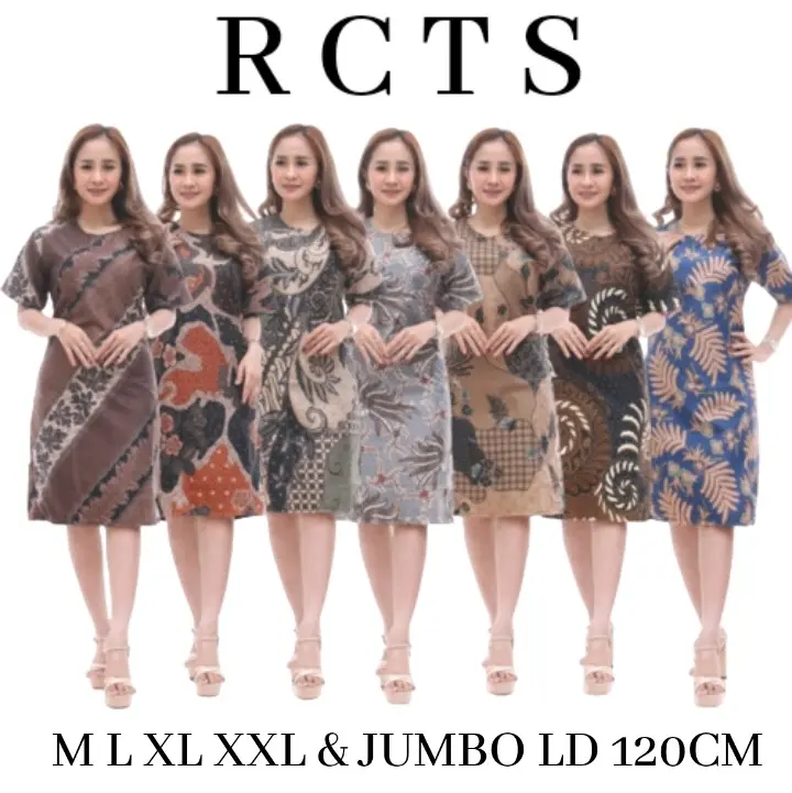 PROMO OF 45% BAJU DRESS WANITA MODERN MODEL TERBARU MOTIF BATIK
