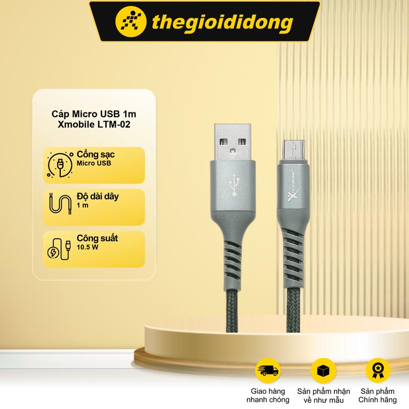 Cáp Micro 1m Xmobile LTM-02 Xanh rêu
