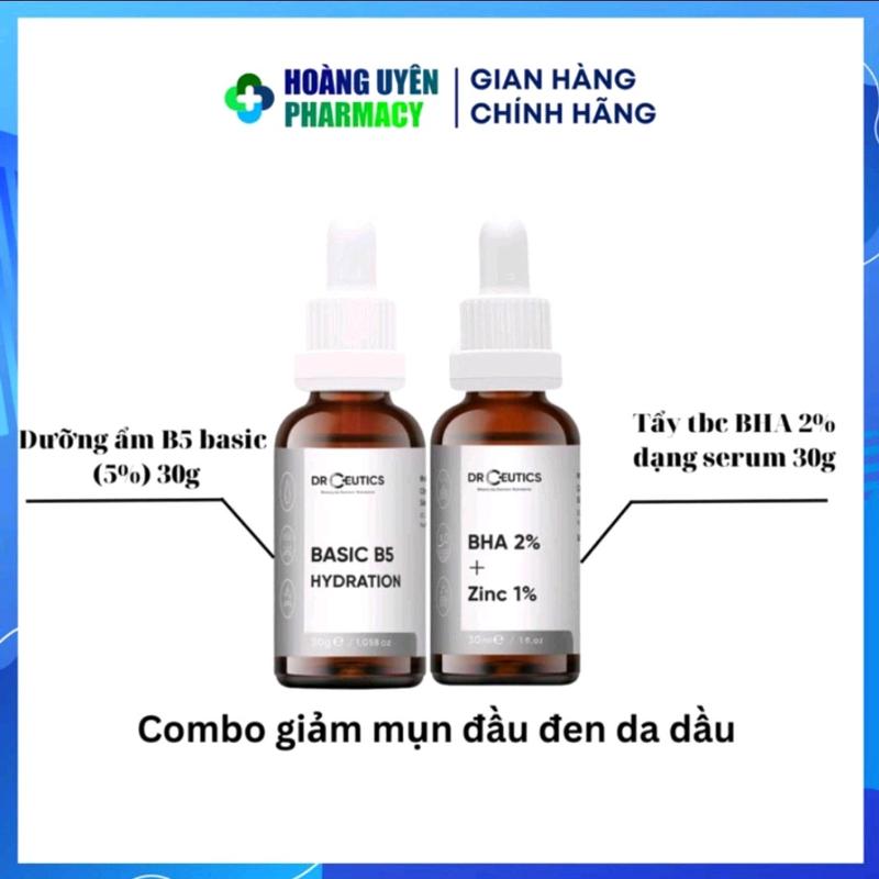 Combo tối: Drceutics BHA 2% ZinC 30g + KleMS + B5 Basic 30g