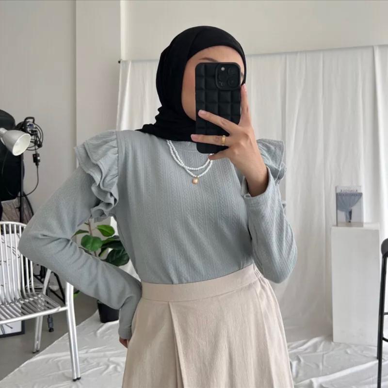 Dexalove Collection - Fira Ruffle Atasan Wanita Tangan Panjang Muslim Simple 0