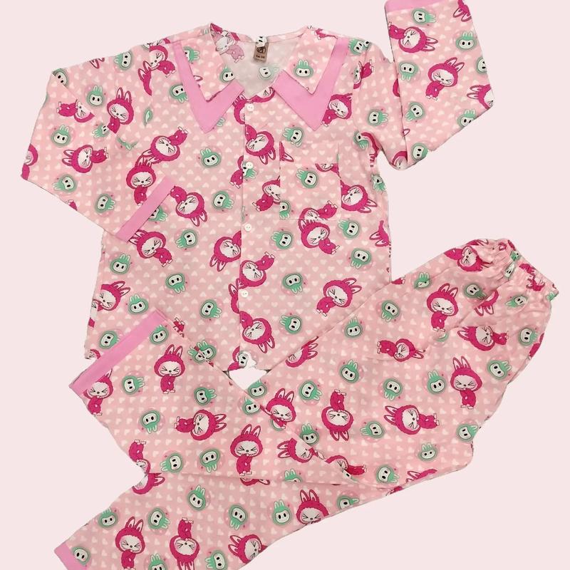 COMBO 3 bộ Pijama tay dài và tay ngắn quần dài lụa hàn cho bé gái mẫu ngẫu nhiên size (7-40) kg Voi màu lựa trên live