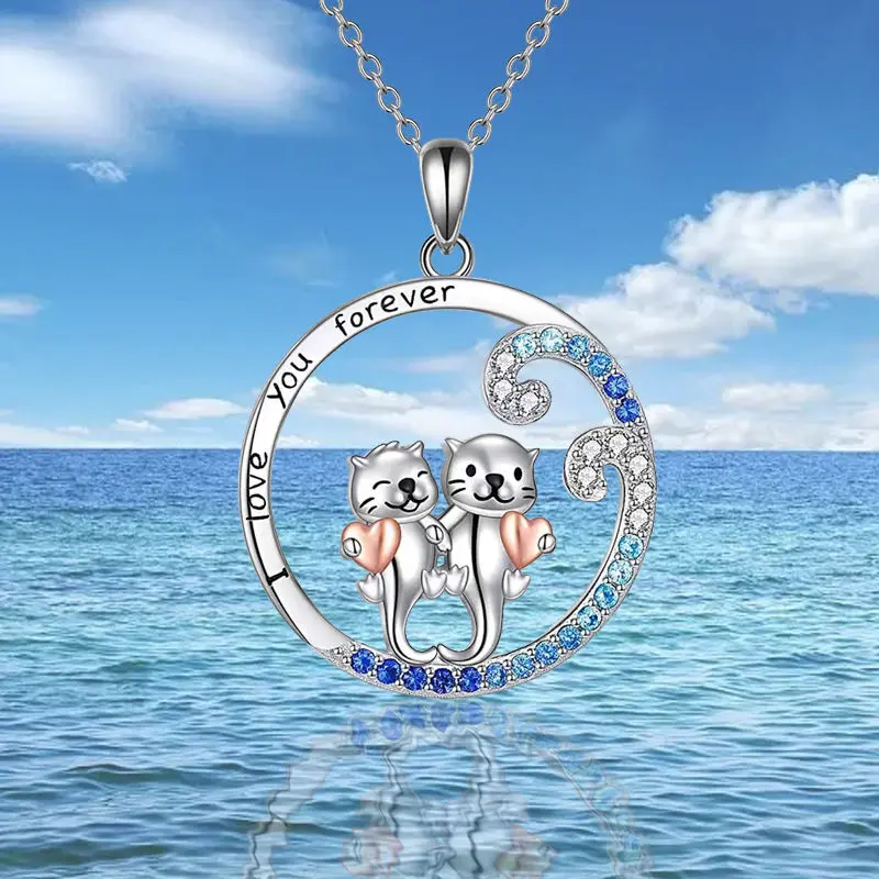 Special-Interest Design Cute Sea Otter Pendant Necklace Female Good-looking Personality Simple Girlfriends' Gift Friends Fashion Versatile