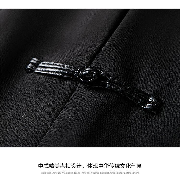Product Introduction of New Chinese Style Men's Stand Collar Zhongshan Suit Retro Niche Button Wedding Chinese Style Tang Suit Jacket Set Elegant Trendy Women 18