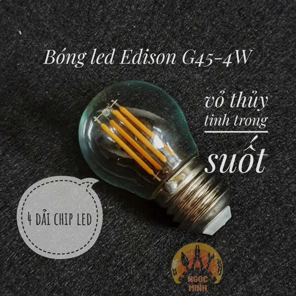 Bóng đèn trang trí Edison G45 công suất 4w có chỉnh dimmer sẵn Đà Nẵng