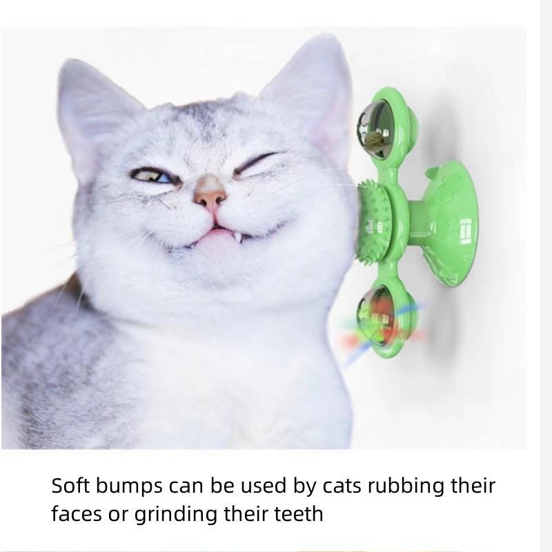 Cat Spinning Top Toy, 360 Degree Rotatable Interactive Cat Toy, Luminous Cat Teaser Toy, Peppermint Sucker Interactive Toy, Fun Indoor Cat Toy, Cats Catching Toy, Pets Chasing Toy, Dog & Cat Accessories 2
