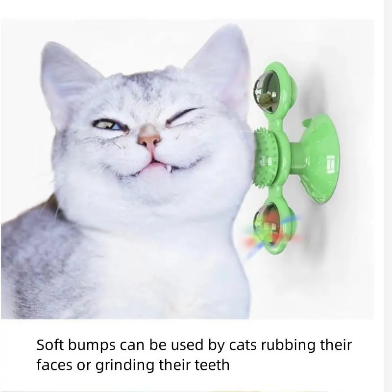 Cat Spinning Top Toy, 360 Degree Rotatable Interactive Cat Toy, Luminous Cat Teaser Toy, Peppermint Sucker Interactive Toy, Fun Indoor Cat Toy, Cats Catching Toy, Pets Chasing Toy, Dog & Cat Accessories 2