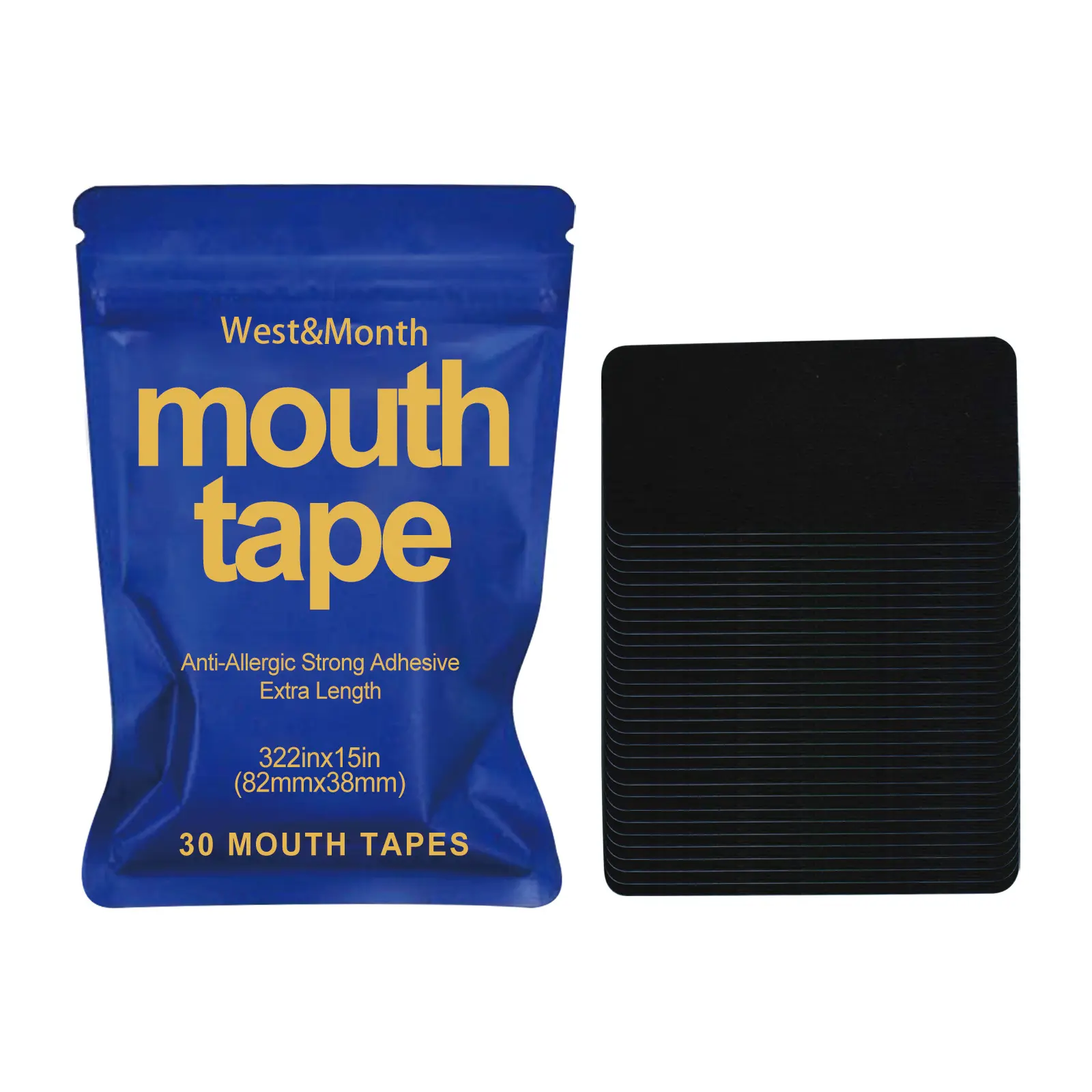 30 Pcs Mouth Tape for Sleeping, Hypoallergenic Gentle Adhesive Snoring Tape, Mouth Breathing Tape for Kids Adult Elderly