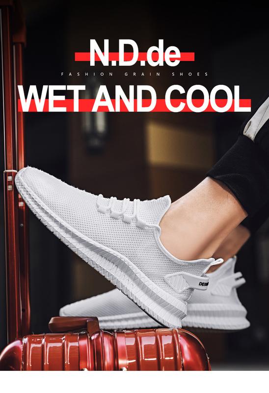 Product Introduction of Summer men's sports shoes breathable white men's sports shoes fashion light black walking. 47