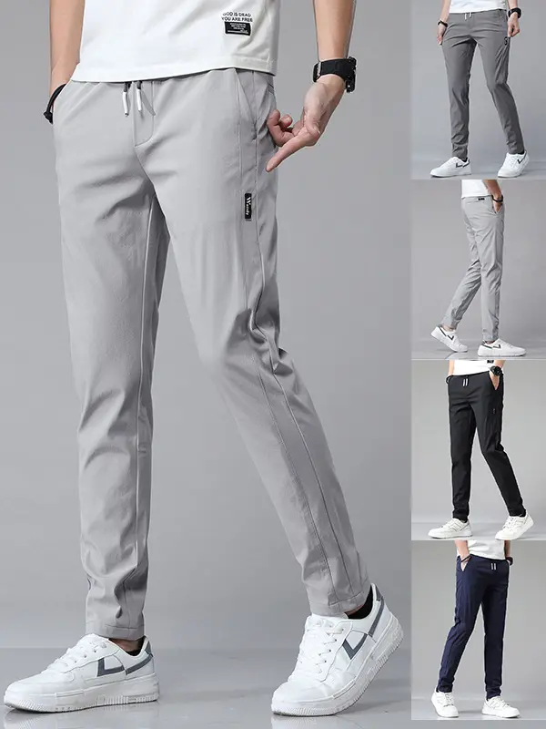 Quần Dài Thể Thao Nam Ống Côn Phong Cách Hàn Quốc, Chất Vải Xi Cào Đứng Dáng Menswear Pants