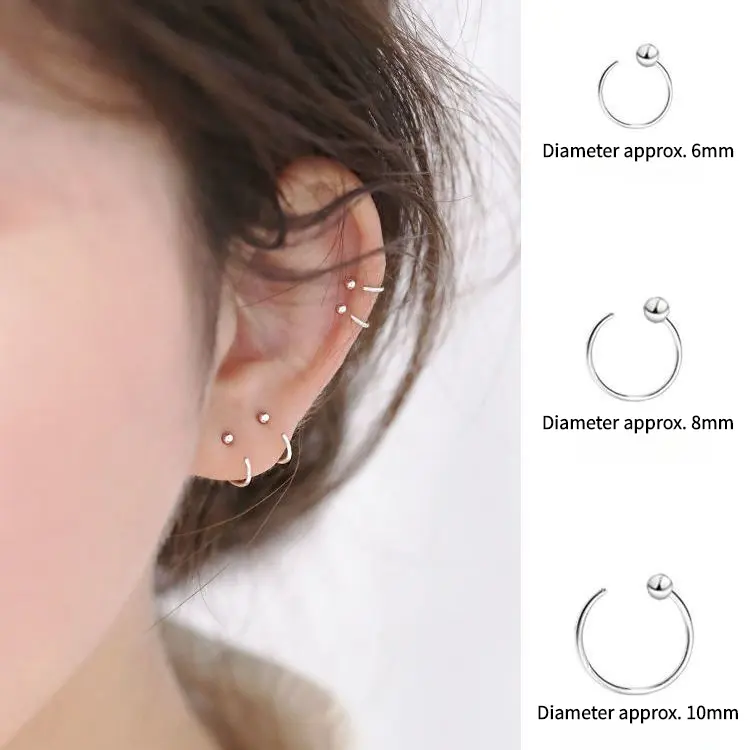 Stainless Steel Huggie Hoop Earrings  Hypoallergenic Earrings Hoop Cartilage Helix Lobes Hinged Sleeper Earrings For Men Women Ins Earrings 6mm 8mm 10mm