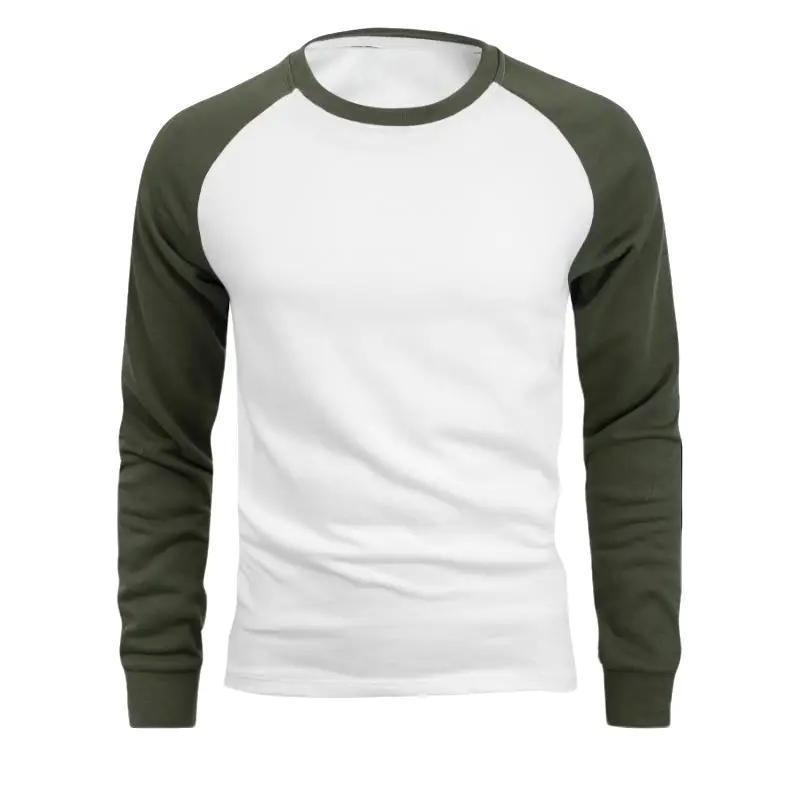 K7 Áo Nỉ Nam Sweater Phối Tay Cổ Tròn, Áo Thun Nam Dài Tay, Vải Cotton Nỉ Chân Cua 2 Chiều Dày Dặn, Mềm Mại, Giữ Nhiệt Tốt, Không Nhăn Xù Menswear Hoodie Tay Dài