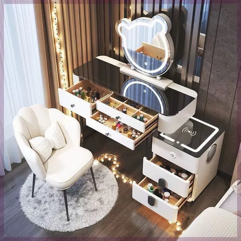 [L] Bộ sản phẩm bàn trang điểm thông minh kích thước 80cm nhỏ gọn M05 bàn _ bànphấn nh vanity màu hồng bền 1