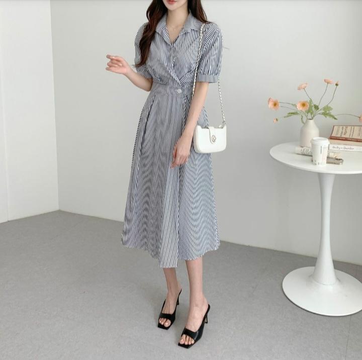 Product Introduction of THABISHOP / GANI STRIPE DRES / HN / BAJU DRESS WANITA KOREA / BAJU WANITA / DRES KONDANGAN / DRESS REMAJA / DRESS KOREA / DREES / PAKAIAN WANITA 1