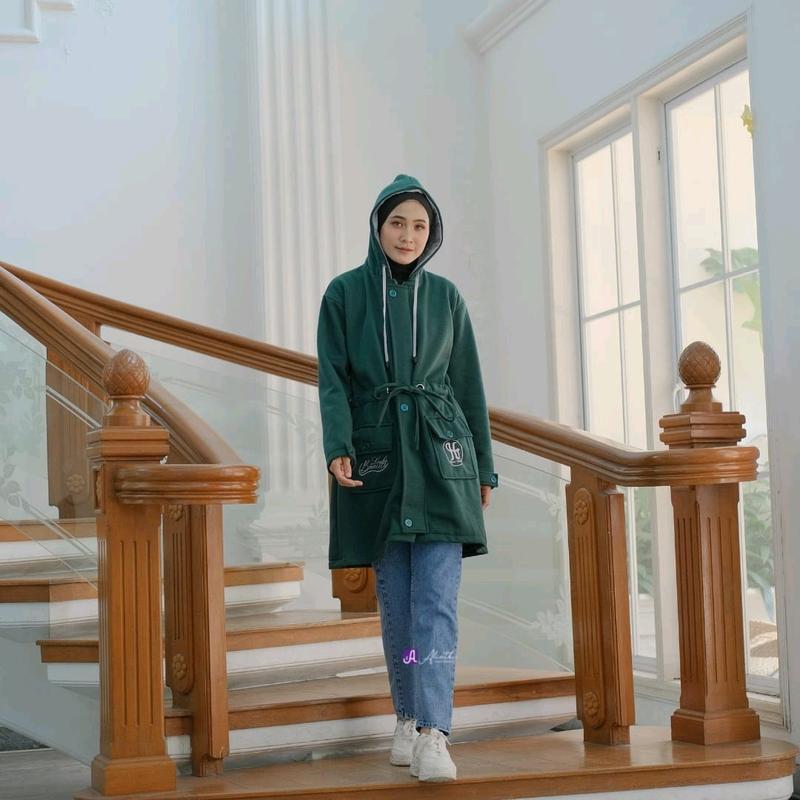 Jaket Outer Hijabers by Alietha | Jaket Muslimah Panjang | Jaket Babyterry Murah Wanita Basic 8
