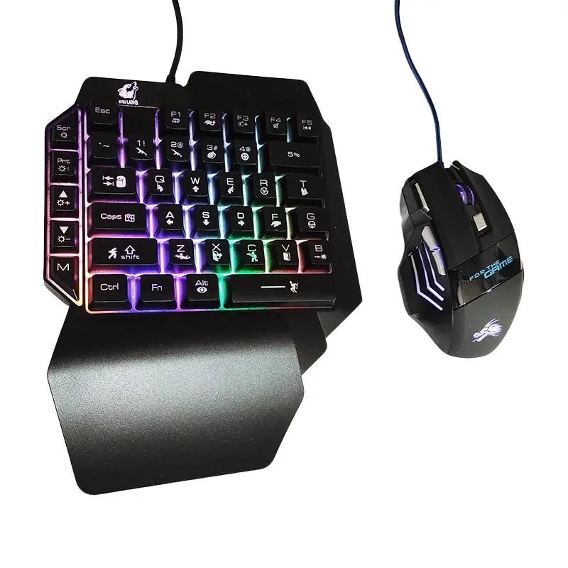 Combo bàn phím chuột gaming Free Wolf K15 Dragon X3 Led 7 màu siêu nhỏ gọn sử dụng cho máy tính và điện thoại Hạng mục ban  phim