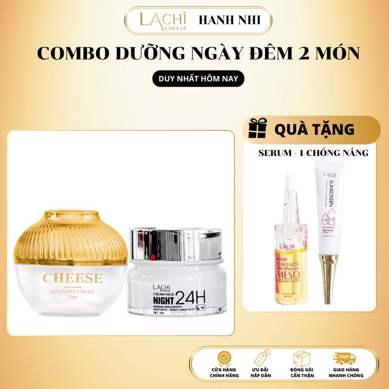T[ Combo 4 Món ] Face Ngày Nám Sạm Tàng Nhang Sáng Da Chesse 20gr - Kem Face Đêm 24h 10gr- Serum Tế Bào Gốc Meso 10ml -Kem Chống Nắng Chesse 15ml Skincare kem  face